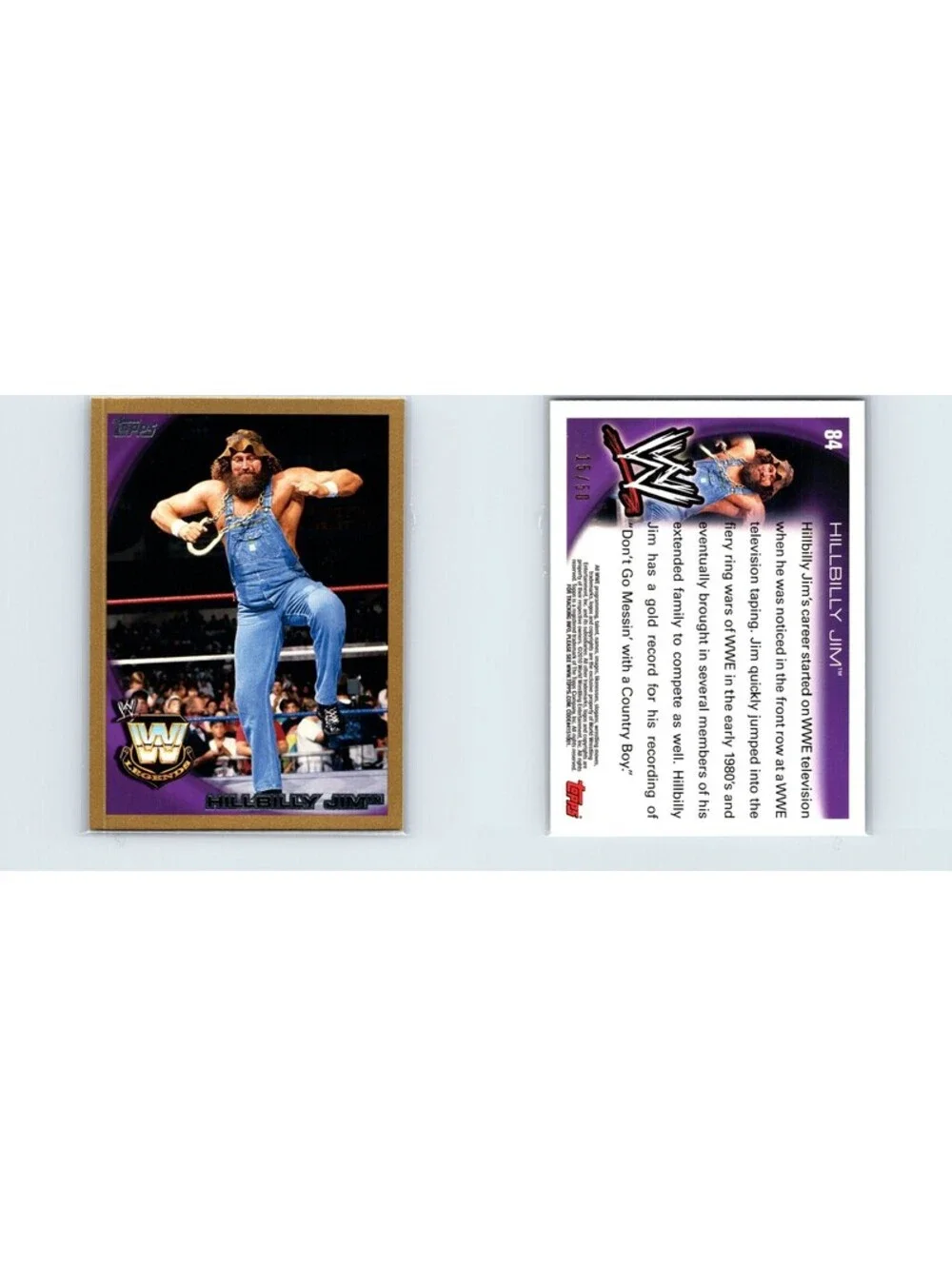 2010 Topps WWE Hillbilly Jim #84 Gold #/50